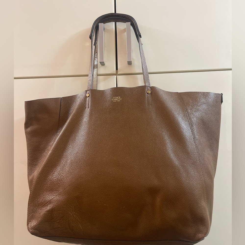Vince Camuto Tote Brown Pebbled Vegan Leather Shoulder Bag